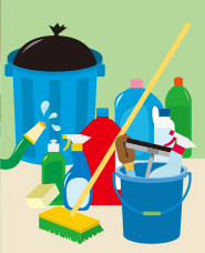 掃除用品のイラスト素材