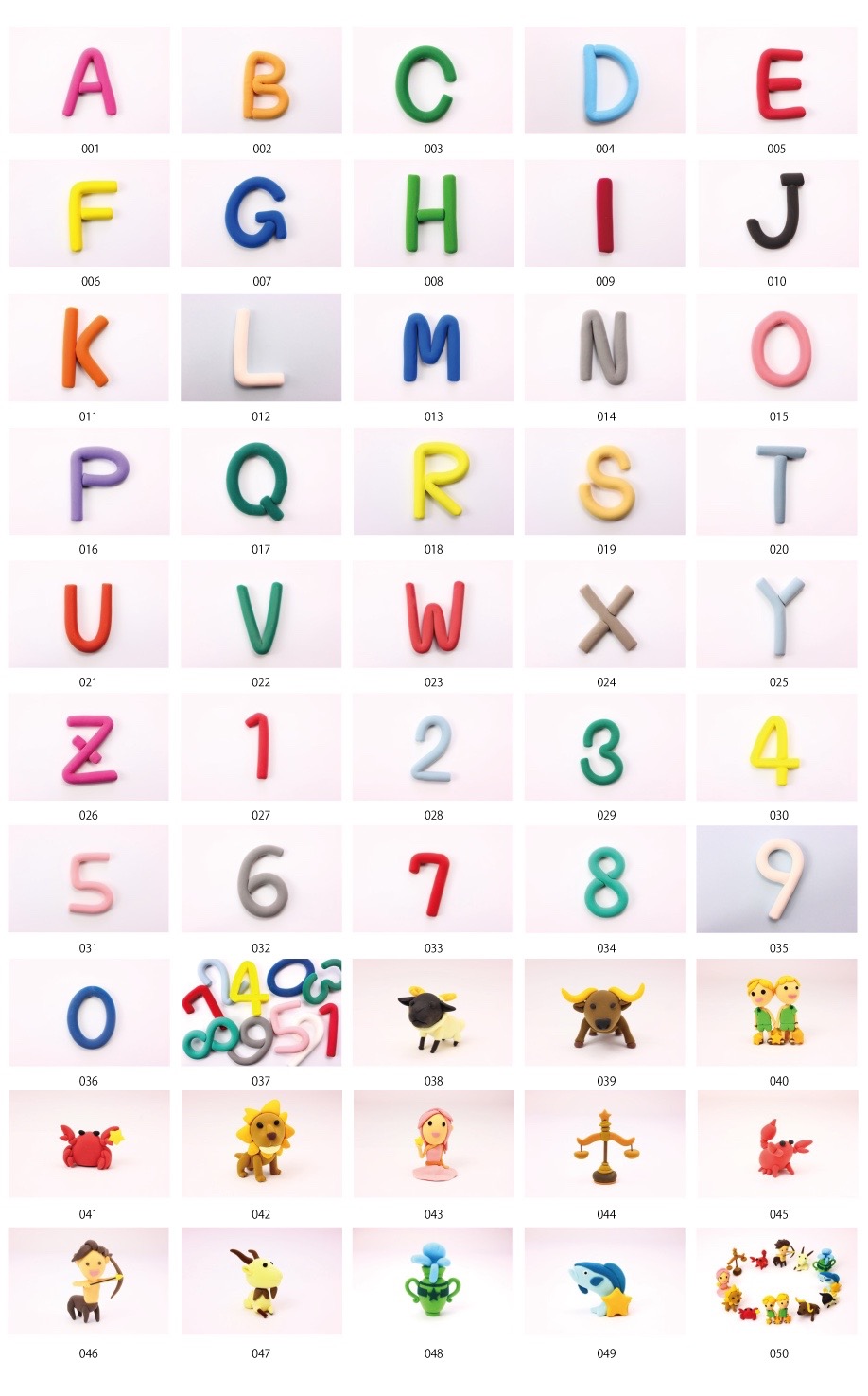 Chữ số Nghệ thuật Đất sét · Bảng chữ cái · Chòm sao