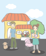 거리의 사람들 일러스트 소재