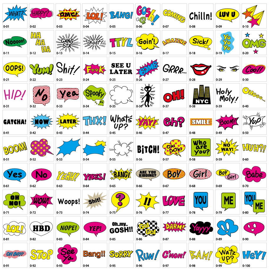 アメコミ風文字イラスト素材