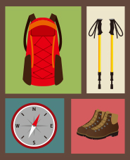 登山用品のイラスト素材