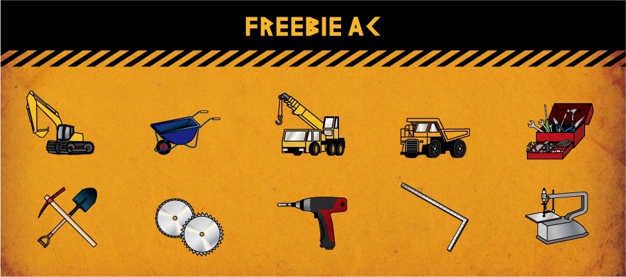 施工車輛/工具插圖材料