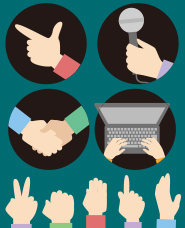 다양한 손 그림 소재