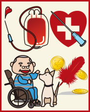 募金・献血・ボランティアのイラスト素材