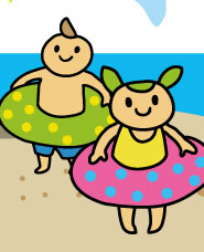 ฤดูร้อนน่ารักภาพประกอบวัสดุ