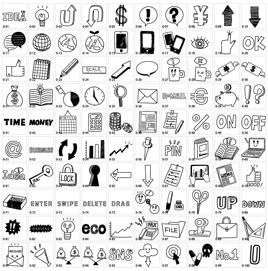 手描き風ビジネスアイデアシルエット素材