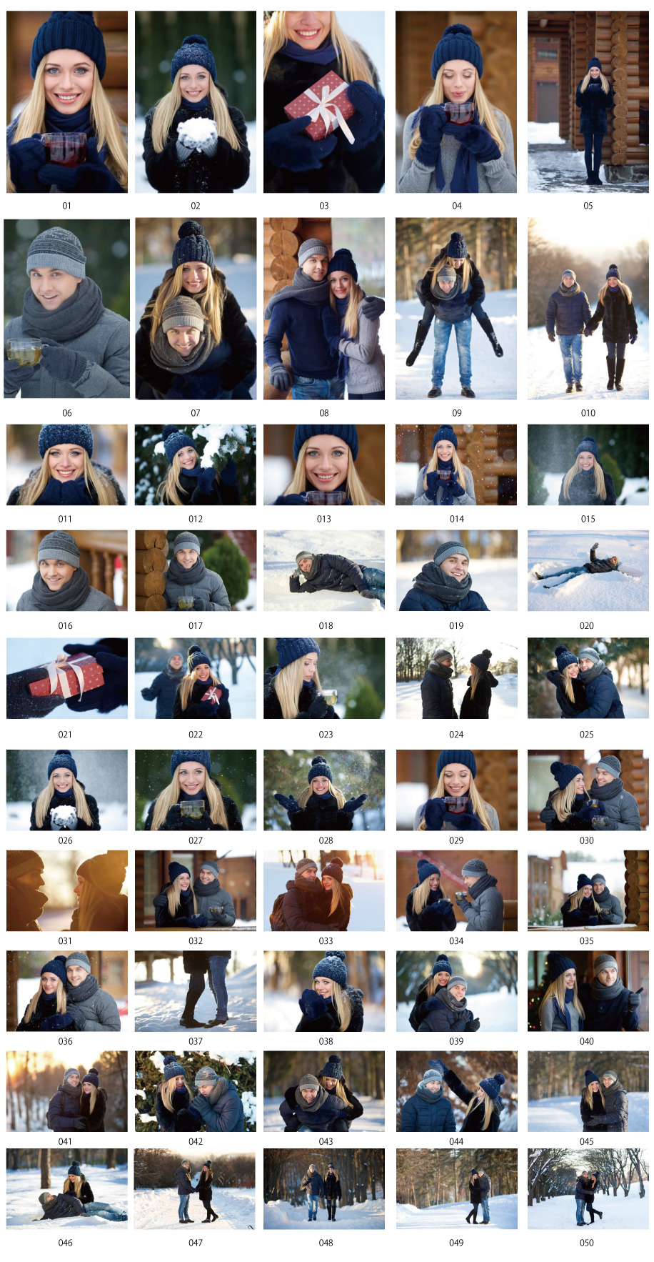 冬のカップル写真素材