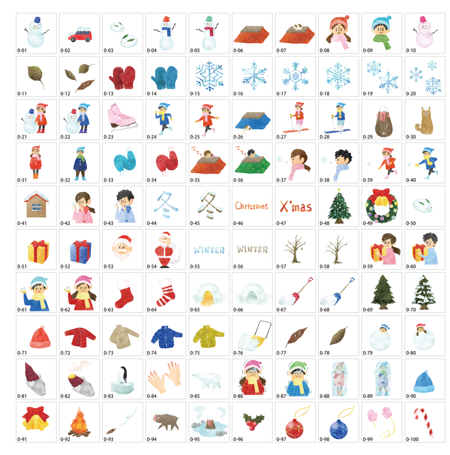 手描き風冬のイラスト素材