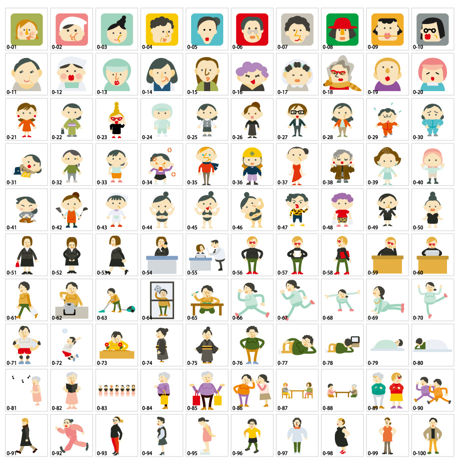 中年婦女的插圖材料