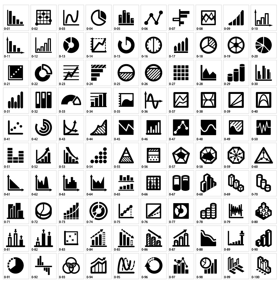 グラフアイコンシルエット素材