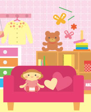 子供部屋のイラスト素材