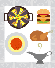 World cuisine icon illustration