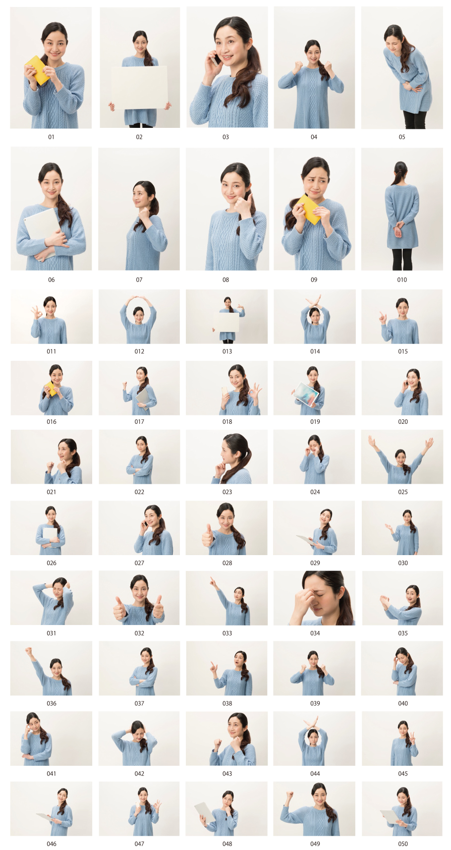 30代女性50ポーズの写真素材