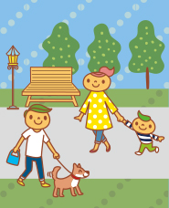 散歩のイラスト素材