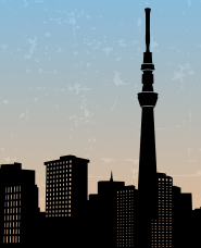 東京のシルエット素材