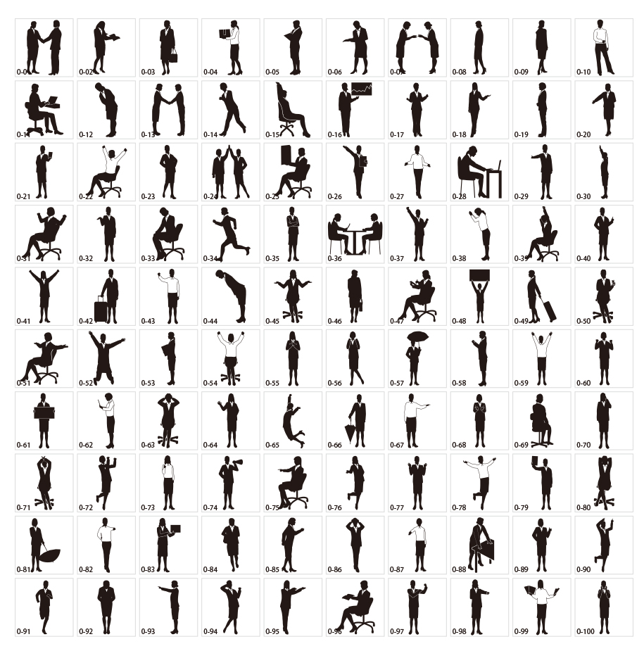 ビジネスウーマンシルエット素材