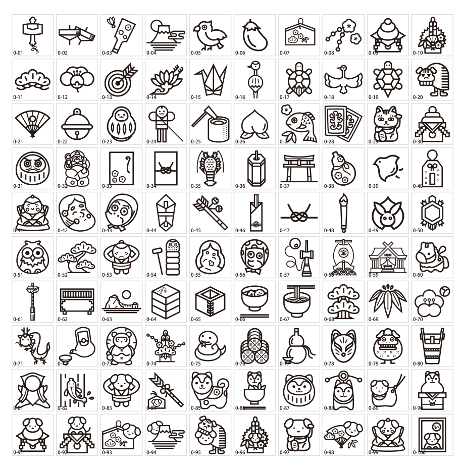 縁起物アイコン素材