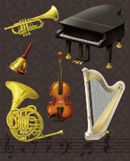 리얼 악기 그림 소재