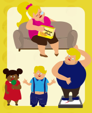 肥満体型のイラスト素材