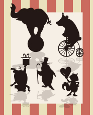 ファニーアニマルシルエット素材