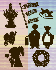 年間イベントシルエット素材