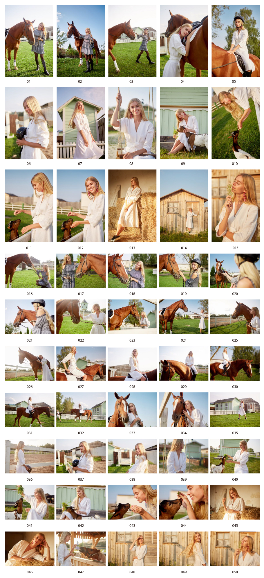 牧場と女性の写真素材