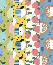 วัสดุลวดลายผลไม้สไตล์นอร์ดิก