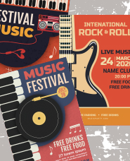 音楽ポスターテンプレート素材