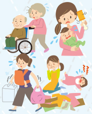 育児・介護疲れのイラスト