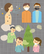 花粉・大気汚染のイラスト