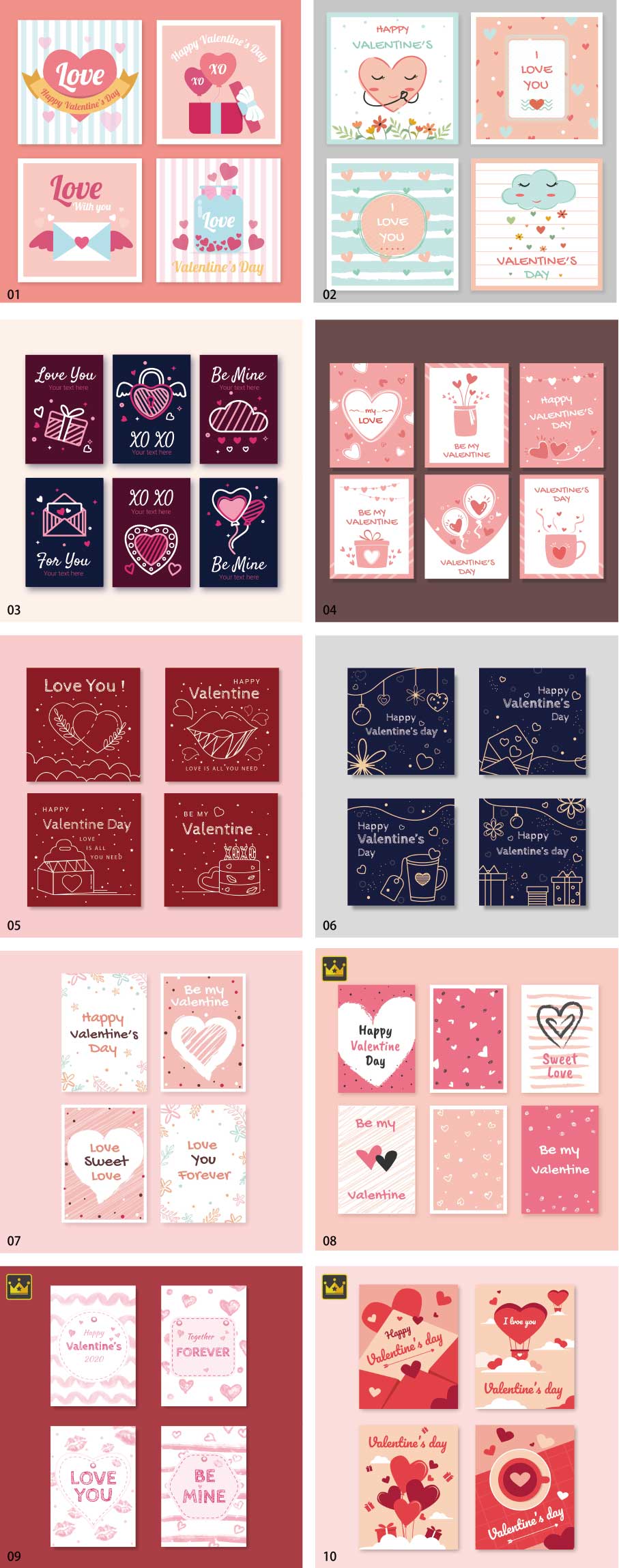 バレンタインカードテンプレート vol.2