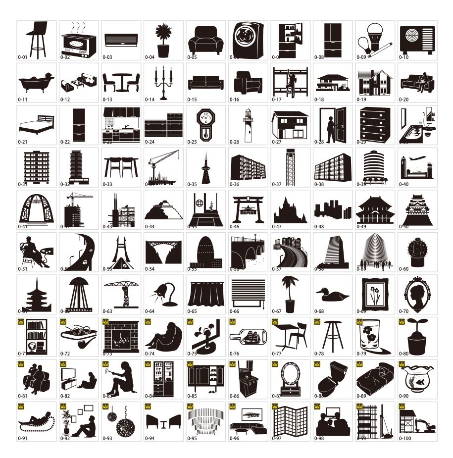 家具・家電・建築シルエット