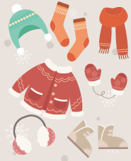 冬のファッションイラストコレクション