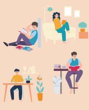 居家學習插畫合集