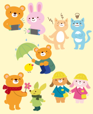 アニマル友人関係のイラスト