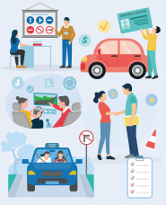 자동차 교습소 일러스트 컬렉션