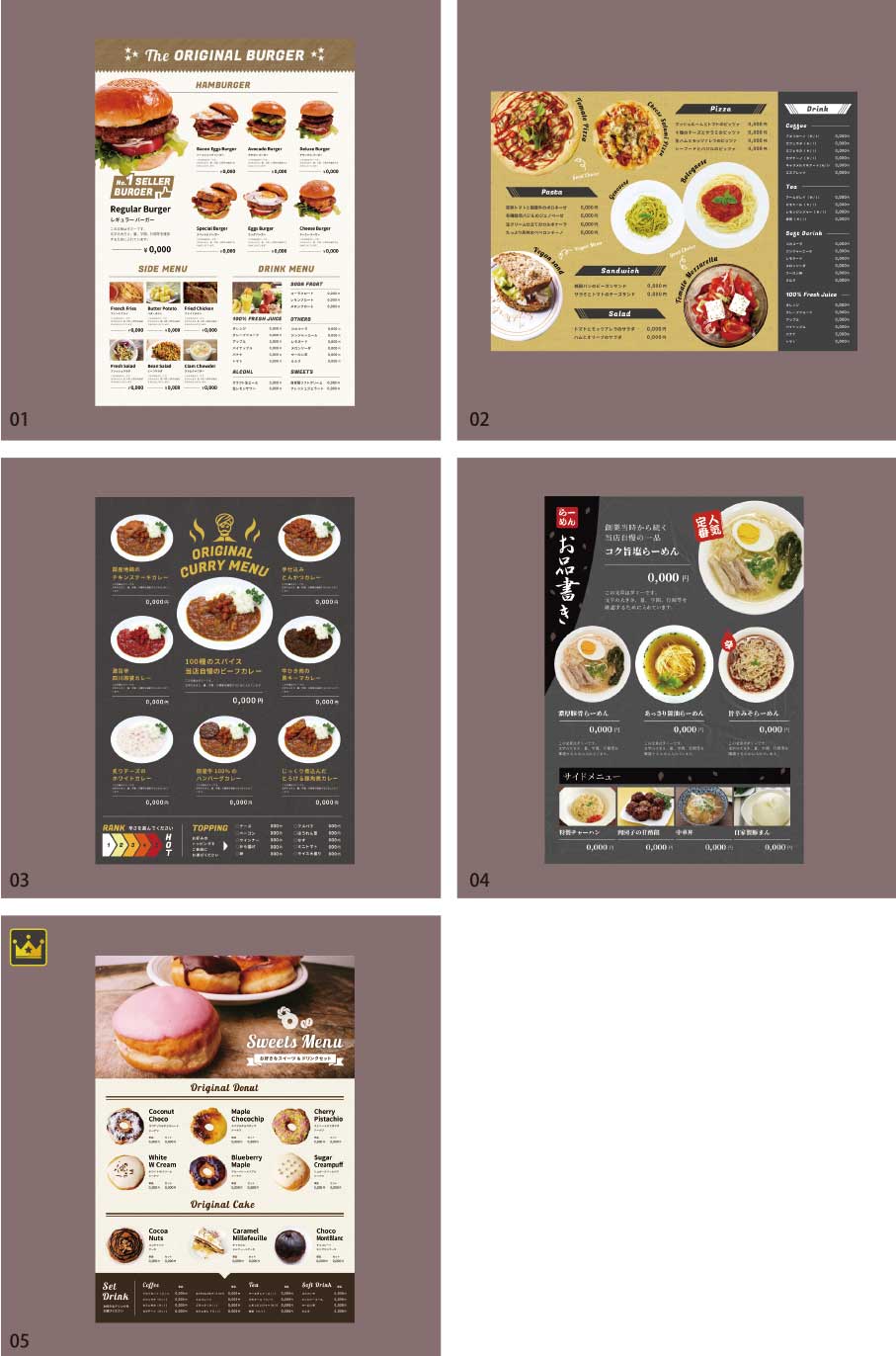 Mẫu menu hợp thời trang