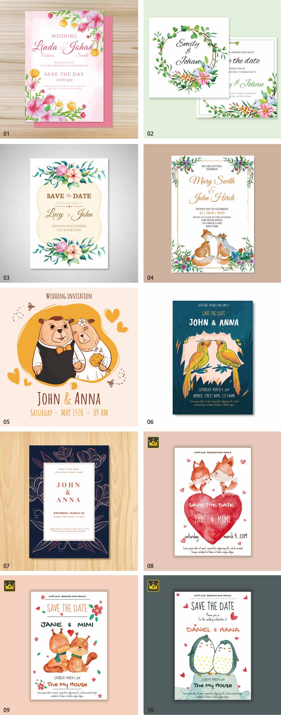 ウェディングカードテンプレート vol.7