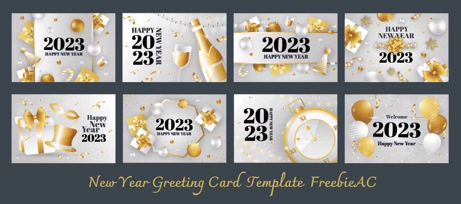 New year message card template