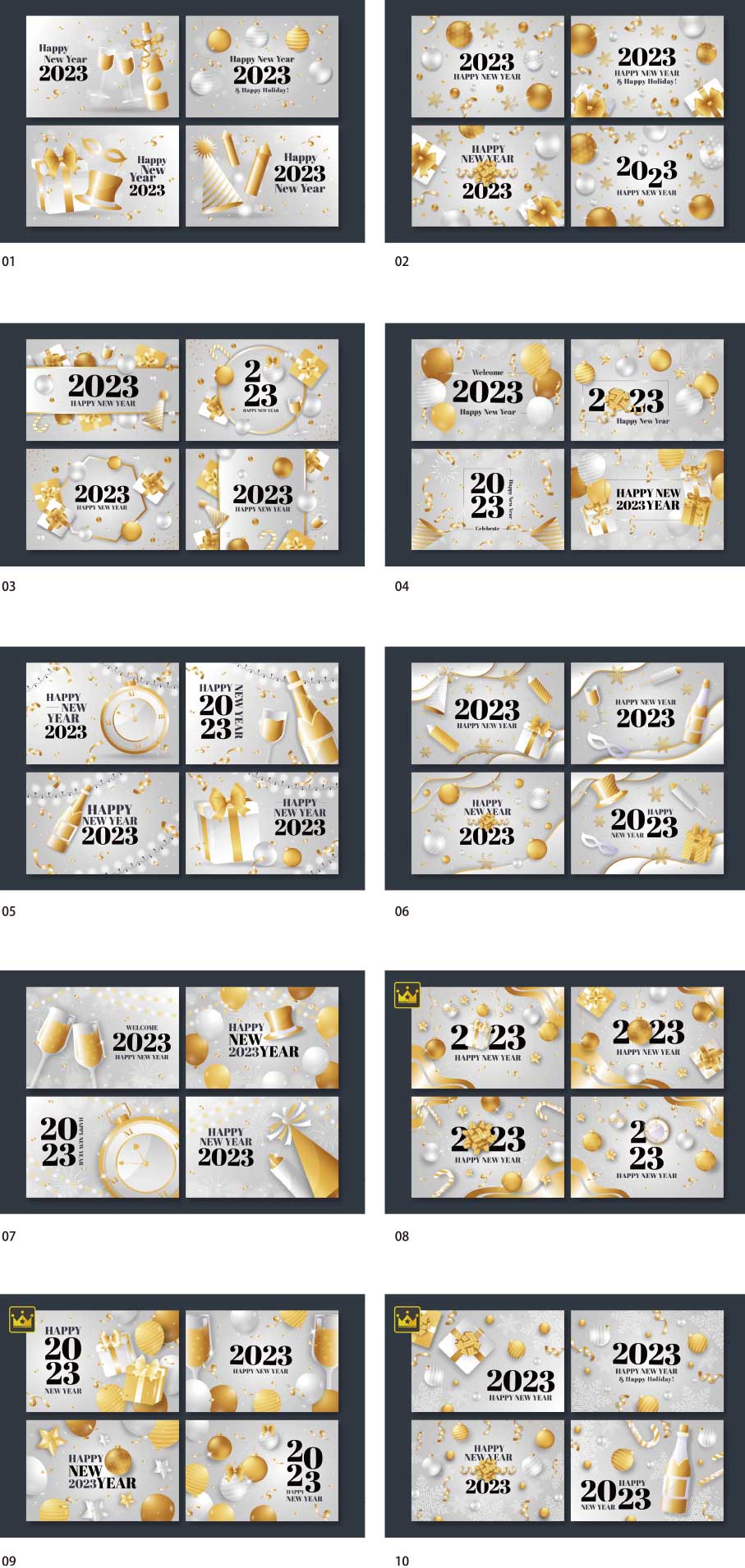 New year message card template