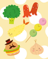 擬人化した食べ物イラスト