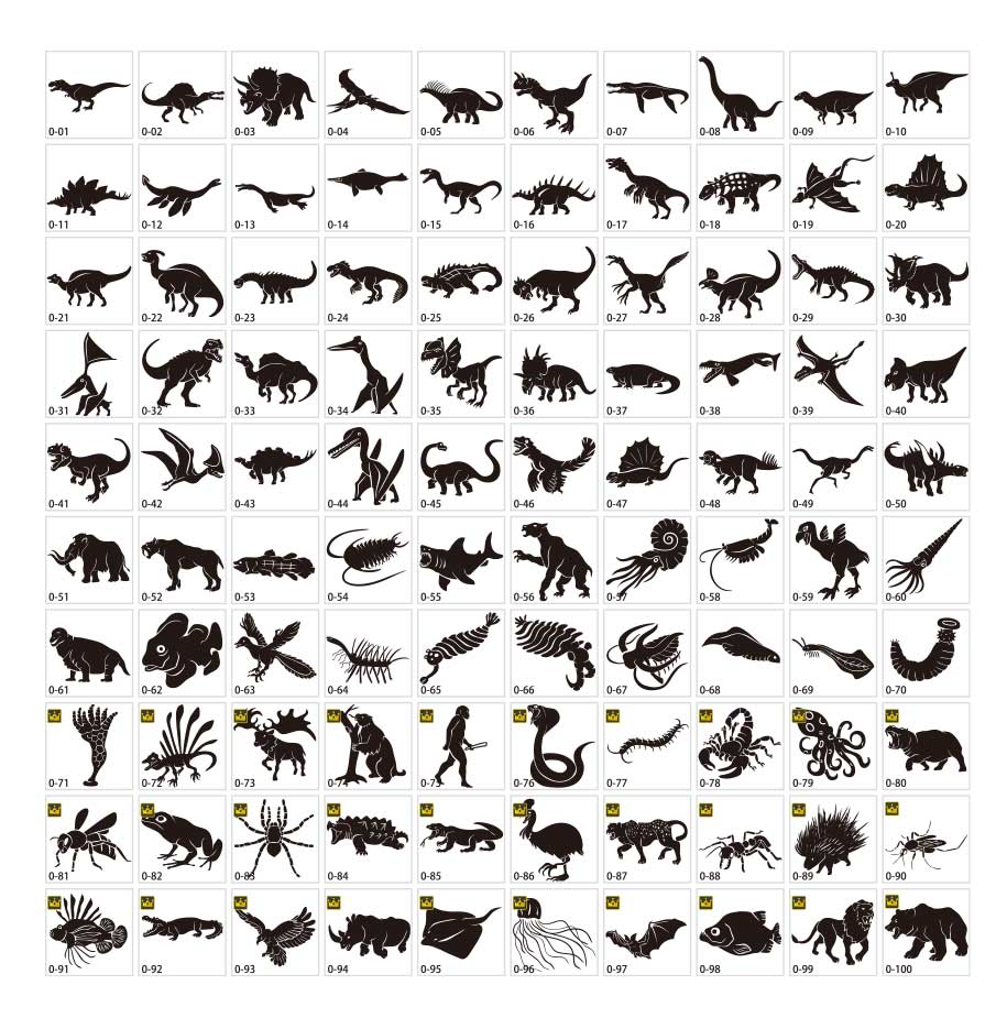 恐竜・危険生物シルエット