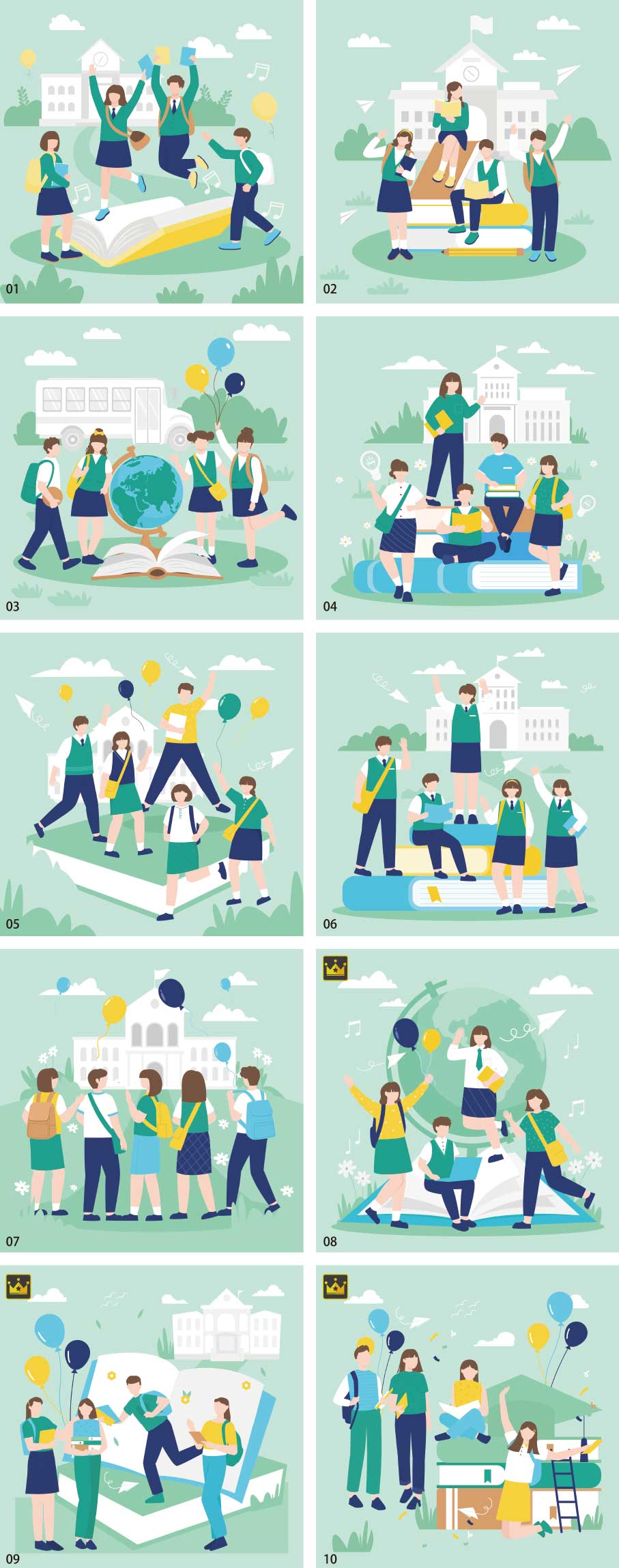 bộ sưu tập minh họa trở lại trường học