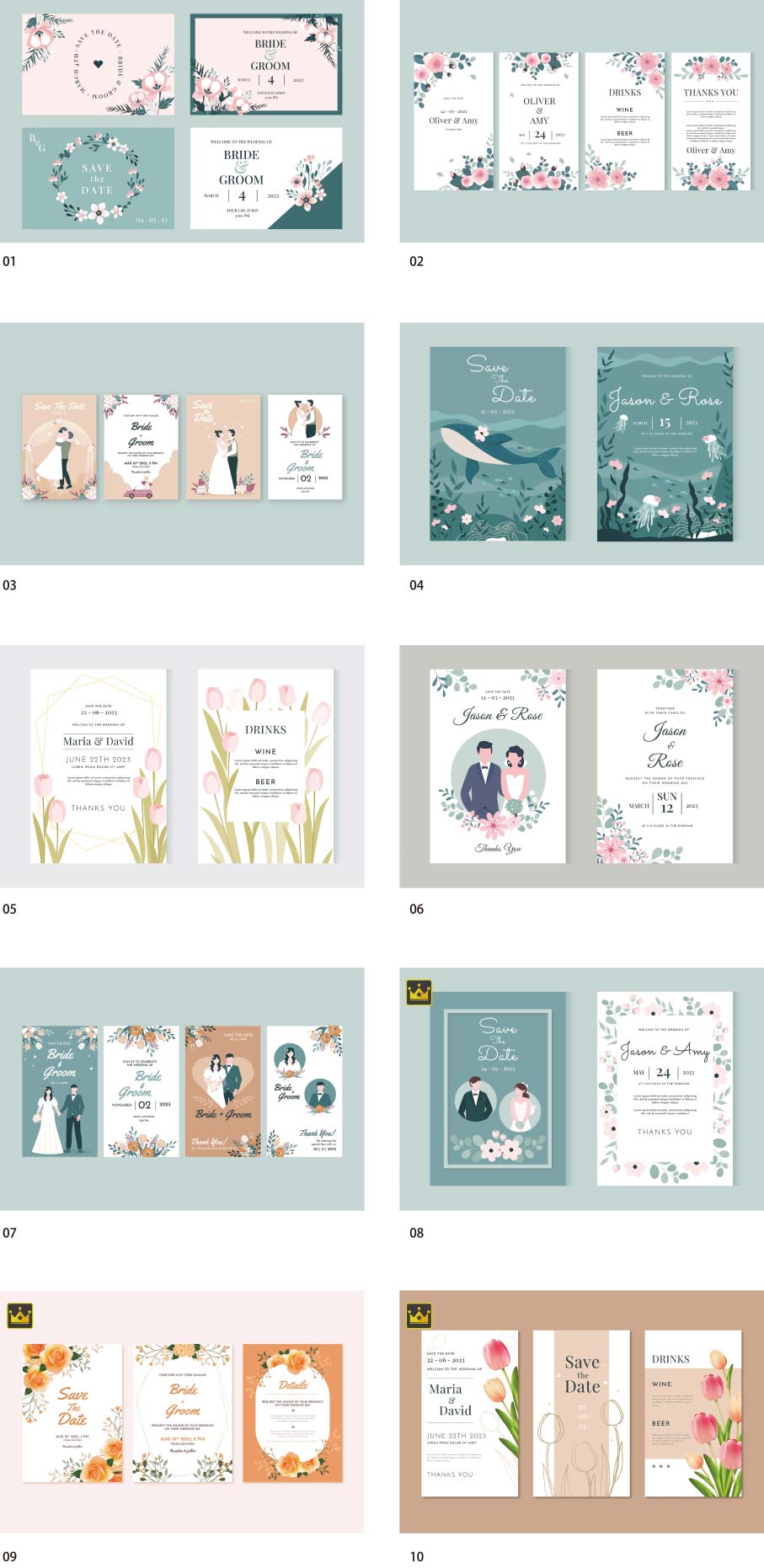 ウェディングカードテンプレート vol.8