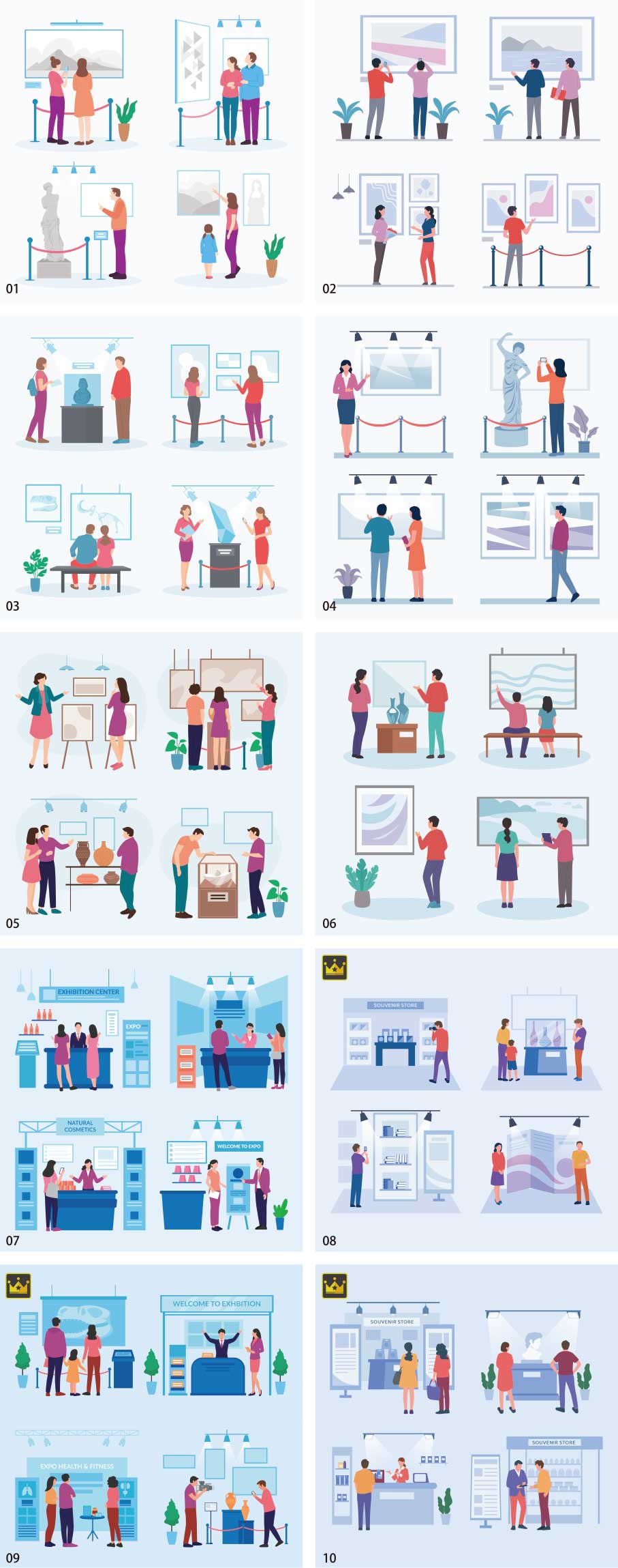 展示のイラストコレクション