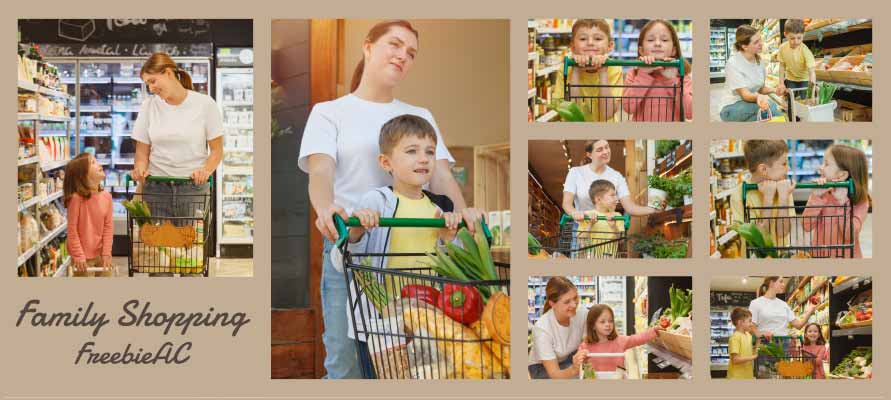 家族で買い物の写真