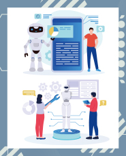 ロボットと人間のイラストコレクション