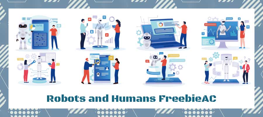 Bộ sưu tập minh họa robot và con người