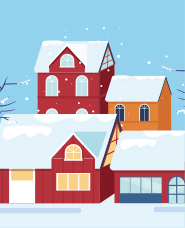 冬天的房子插畫合集