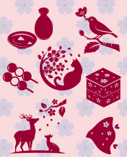 Cherry blossom viewing silhouette